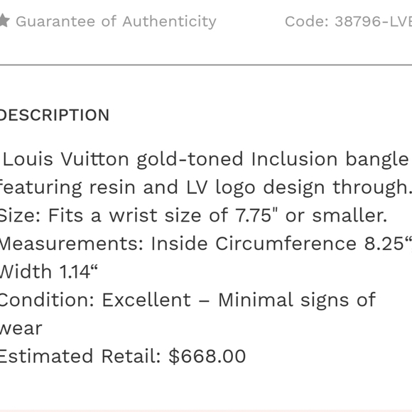 Authentic Louis Vuitton Inclusion Bracelet - Picture 6 of 6